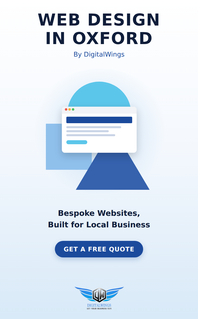 Web design Oxford - DigitalWings website showcase